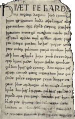 Primera página del manuscrito que se conserva del s. IX